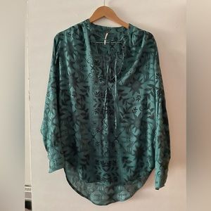 Free People Teal/black Tunic, size XS